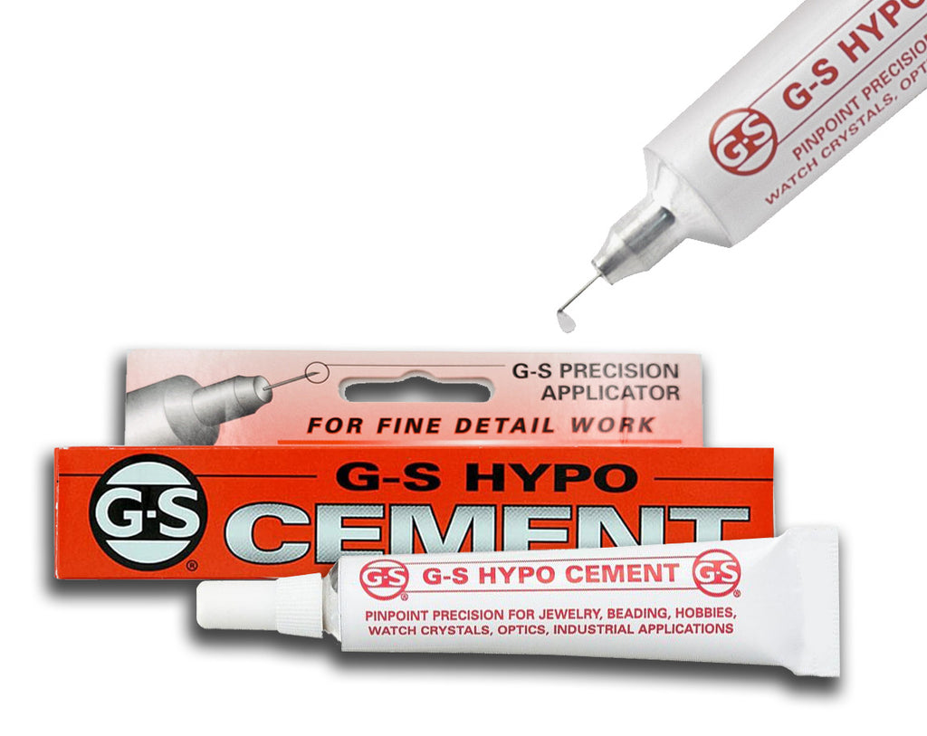 Jewelers GS Hypo Clear Cement 9 ml w/Precision Applicator for Beads  Findings Watch Crystals Plastic Glass Metal Ceramic Crafts