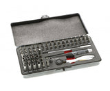 Wiha Ratchet and Micro Bits -Master Tech 65 Piece Set - ESD Handle, Mini In Metal Storage Box