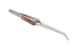 6.1/2" Curved Fiber Grip Cross Action Tweezer