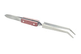 6.1/2" Curved Fiber Grip Cross Action Tweezer