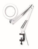 4" Dia 4X/1800 Lumen Illuminated Swing Arm Magnifying Lamp with Clamp