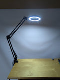 4" Dia 4X/1800 Lumen Illuminated Swing Arm Magnifying Lamp with Clamp