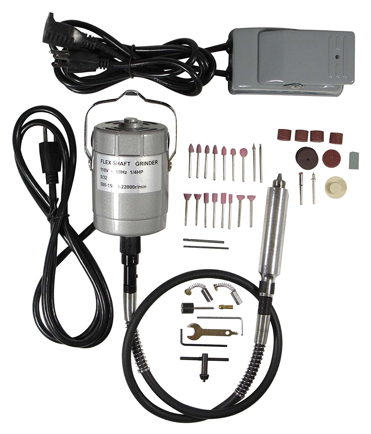 Flexible Shaft Grinder Set includes: 49pc Accessories, Max