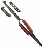 6.5"/90 Degree Curved Fiber Grip Cross Action Tweezer with Hole