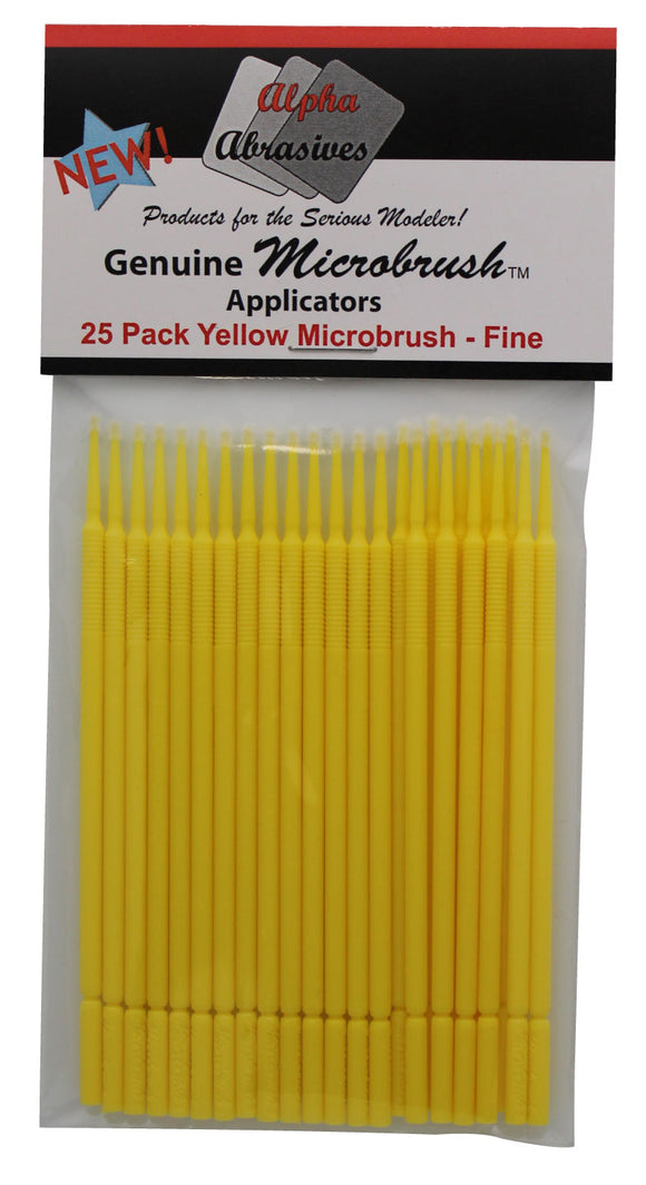 Brush - Micro - Fine - Yellow - 25 Pack