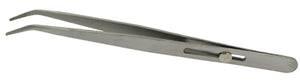 Tweezer - Curved - 6" - Stainless Steel Button