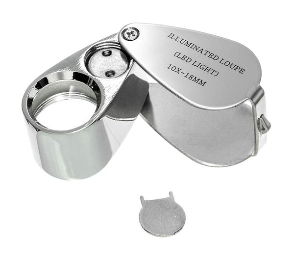 Aluminum Silver Metal Jewelers Loupe 10x Magnification 18mm