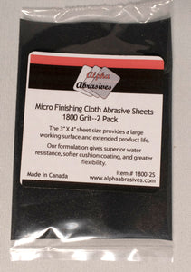 Finishing Cloth - Micro Abrasive Sheets - 1800 Grit