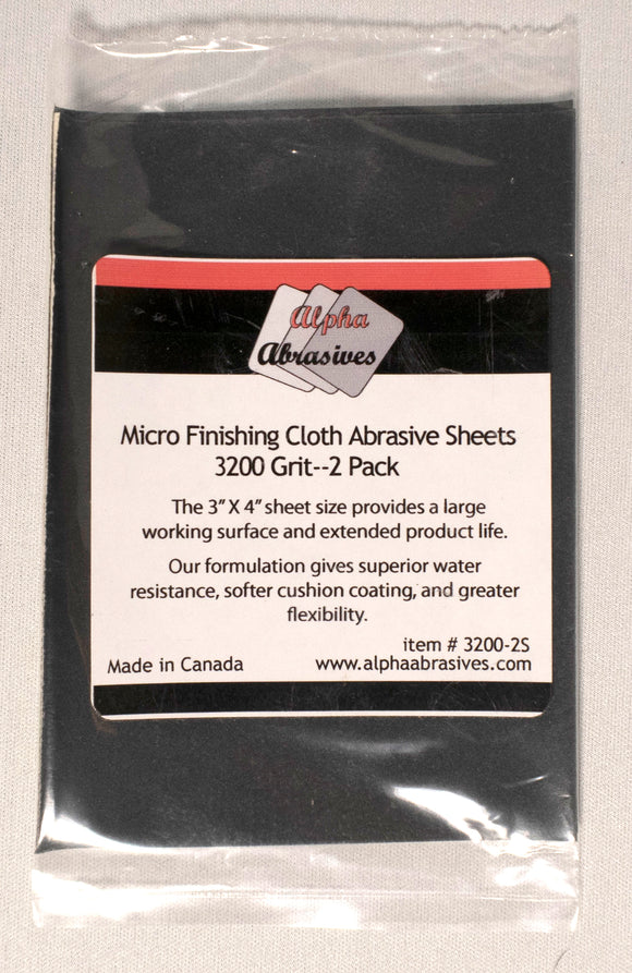 Finishing Cloth - Micro Abrasive Sheets - 3200 Grit
